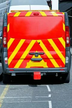 Road assitance van Back side of emergency road assistance van Copyright: x... Stock Photos