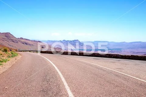 Road in Atlas Mountains in Morocco. Journey through Morocco Stock Photos