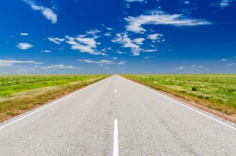 Road on the Australian desert Stock Photos