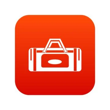 Road bag icon digital red Illustration