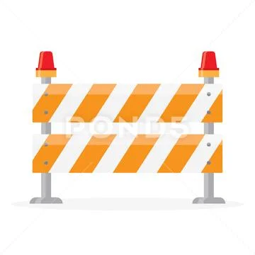 Road barrier, barricade Stock Illustration