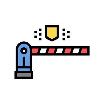 Road barrier color icon vector illustration Stock Illustration