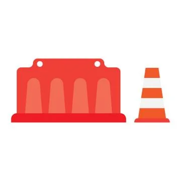 Road barrier, cone Illustrazione stock