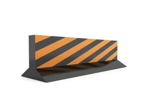 Road barrier construction rendered isolated on white background Stock Illustration