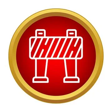 Road barrier icon indicating construction caution and stop Stock Illustration