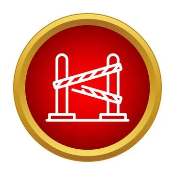 Road barrier icon indicating restricted access and warning Stock Illustration