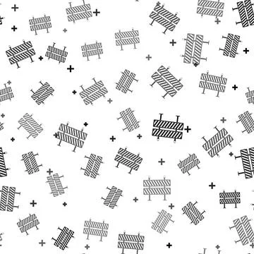Road barrier icon seamless pattern on white background. Symbol of restricted Illustrazione stock