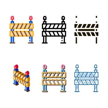 Road barrier icon vector variations outline Ilustración de archivo