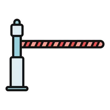 Road barrier providing access control and security Stock Illustration