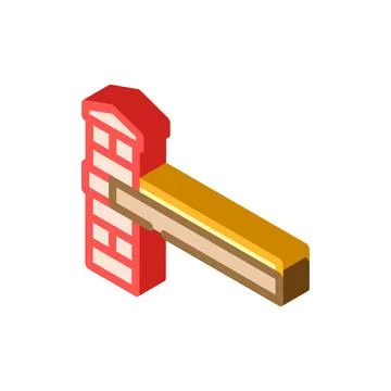 Road barrier security gate closing access isometric Stock Illustration