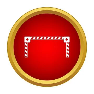 Road barrier stop warning icon with red circle Stock Illustration