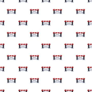 Road barrier traffic warning construction seamless pattern Stock Illustration