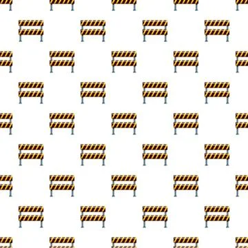 Road barrier warning construction seamless pattern background Stock Illustration