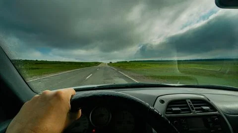 Road to the beginning of the storm. Foto stock