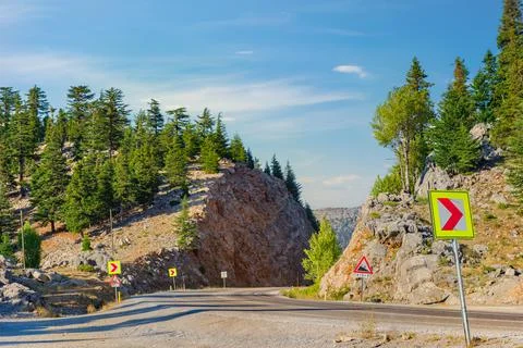 Road bend in mountains Stock Photos
