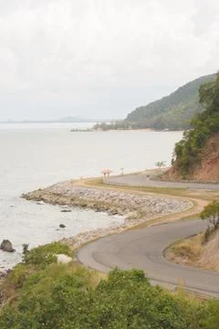 The road beside beach. Stock Photos