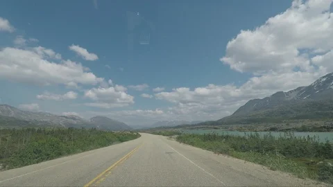 The Road between Carcross in Canada and Skagway in Alaska Stock Footage 124233124
