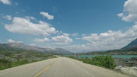 The Road between Carcross in Canada and Skagway in Alaska Stock Footage 124233125