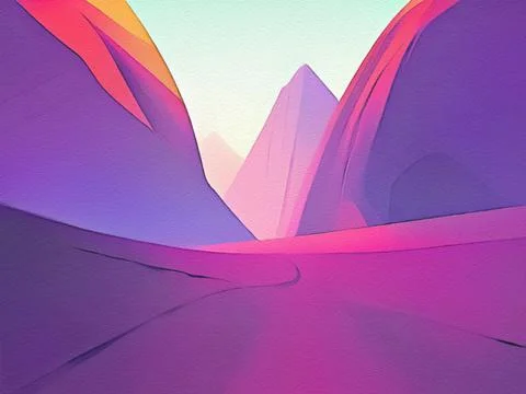 Road between mountains illustration Stock Illustration