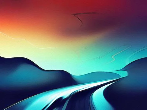 Road between mountains illustration Stock Illustration