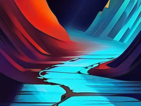 Road between mountains illustration Stock Illustration