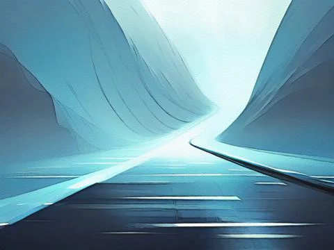 Road between mountains illustration Stock Illustration