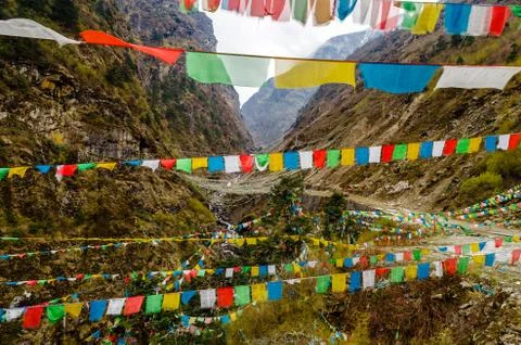 Road between the mountains in tibet Stock Photos