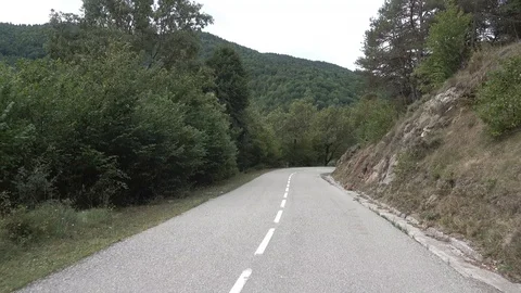 Road between Olot and Ripoll in the Catalan Pyrenees Video stock 118054348