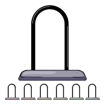 Road bicycle lock cartoon vector graphic Stock Illustration