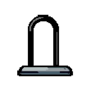 Road bicycle lock pixel art vector illustration Stock Illustration