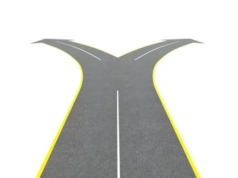 Road bifurcation Stock Illustration