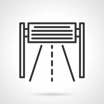 Road billboard black line vector icon Stock Illustration