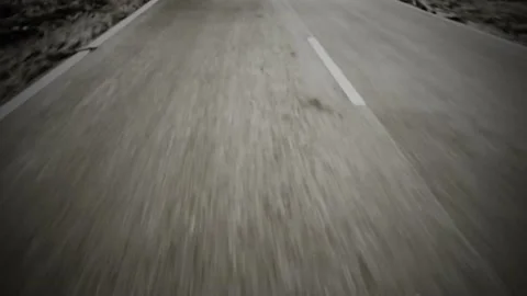 Road with black and white Stock Footage 131844152
