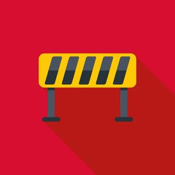 Road block barrier construction warning flat design Stock Illustration