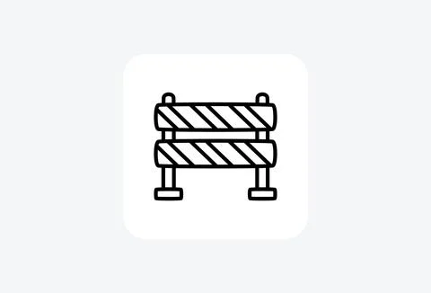 Road blocker fully editable vector fill icon Stock Illustration
