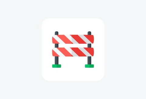 Road blocker fully editable vector fill icon Illustrazione stock