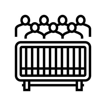 Road blocking for parade line icon vector illustration Stock Illustration