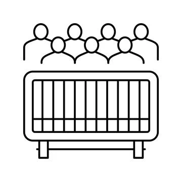 Road blocking for parade line icon vector illustration 스톡 일러스트