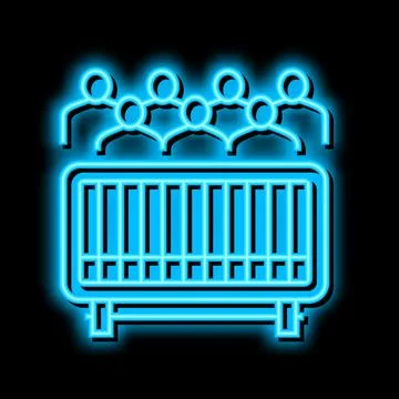 Road blocking for parade neon glow icon illustration Stock Illustration