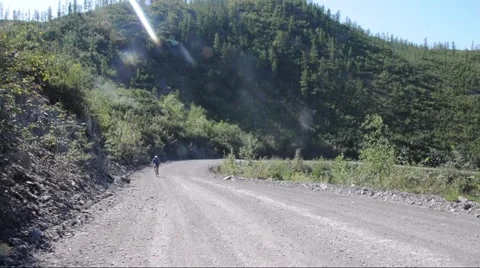 Road of Bones mountain biking1 Stock Footage 46521248