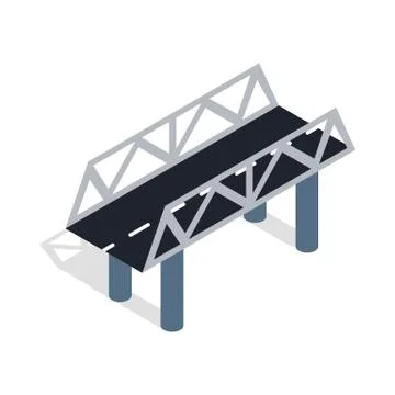 Road bridge icon, isometric 3d style Ilustración de archivo