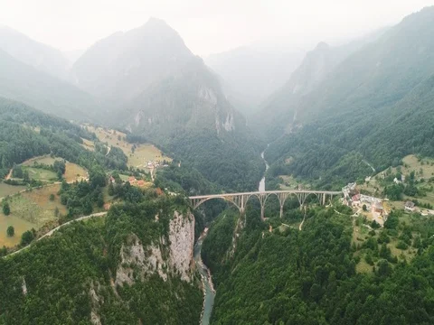 Road bridge in the mountains Stock Footage 80249028