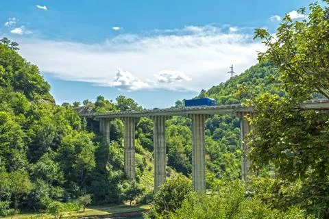 Road bridge in the mountains Stock Photos
