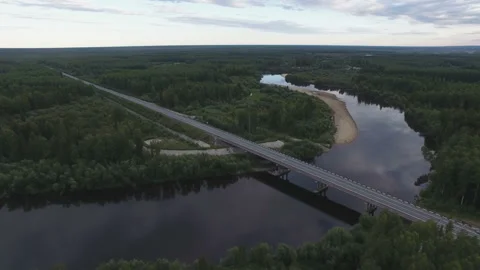 Road bridge over the river Video stock 90039803