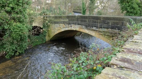 Road bridge over river Stock Footage 167008147