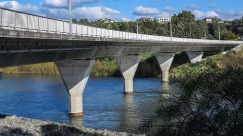 Road bridge over river Fotos Stock