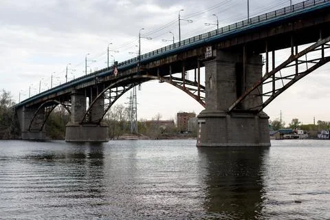 Road bridge over the river Stock Photos