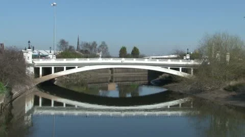Road Bridge River Reflection Video stock 11154287