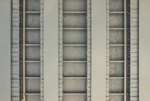 Road bridge span close-up - bottom view. Engineering and architecture Stock Photos
