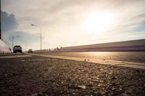 Road bridge sunset Stock Photos